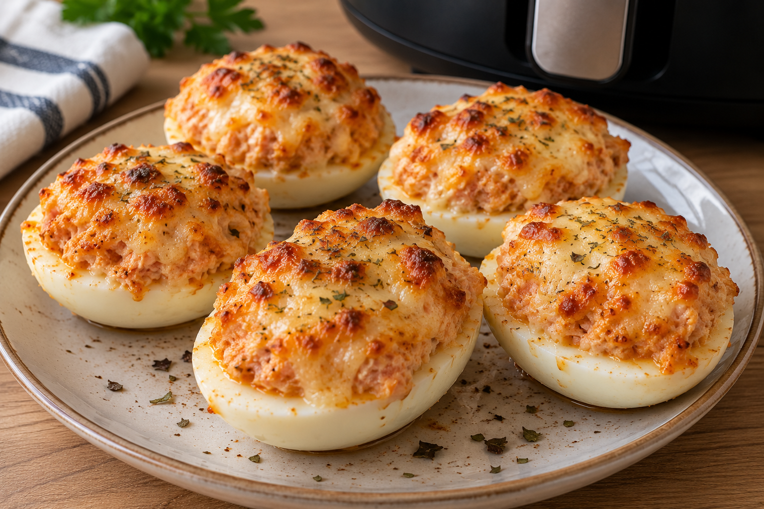 Huevos rellenos en Air Fryer