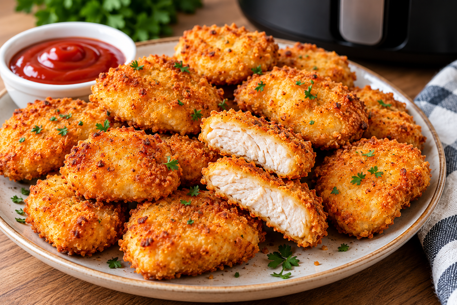 Nuggets de pollo caseros en Air Fryer